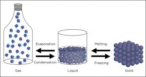 Explain the three states of matter in detail. 2